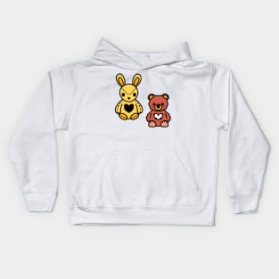 bunny teddy bear Kids Hoodie